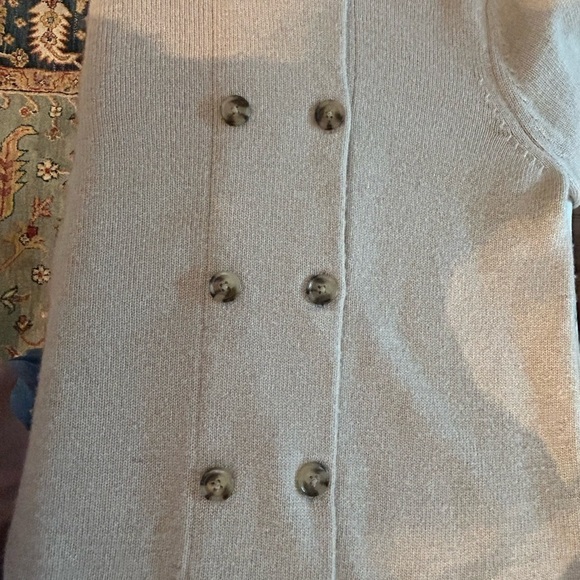 Banana Republic Cashmere Wool Blend Faux Fur Cuff Cardigan Beige Women’s Small - Picture 7 of 12